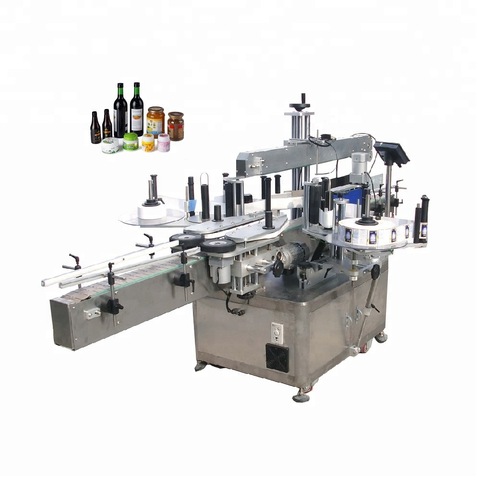Máquina de rotulagem de dupla face plana quadrada redonda para garrafas / máquinas de rotulagem de adesivos 