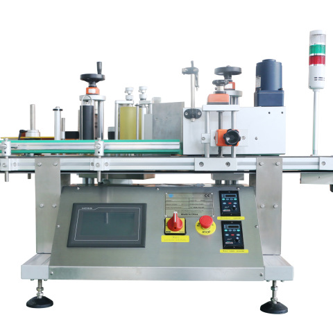 Máquina de rotulagem manual de superfície plana semiautomática para sacola de garrafa de adesivo plano 