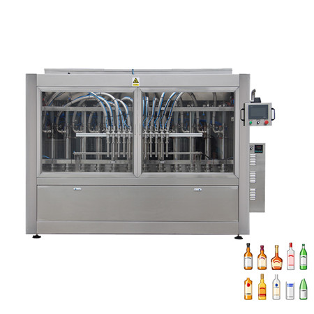 Máquina automática de enchimento linear de líquido com 12 bicos 