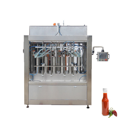 Máquina automática de selagem e enchimento de frascos de plástico para molho de mostarda de plataforma giratória 